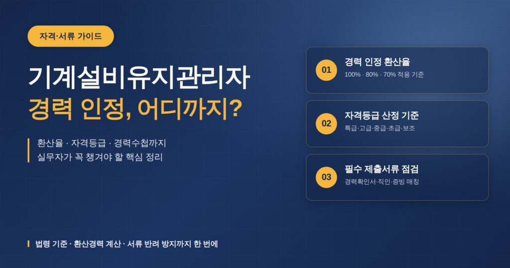 기계설비유지관리자 경력 인정 범위와 서류 준비 가이드 완벽 정리 5 기계설비유지관리자 경력 인정 범위 가이드 썸네일