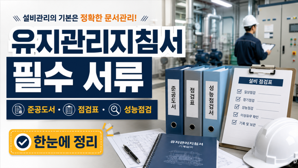 기계설비 유지관리지침서 서류 목록, 준공도서부터 성능점검까지 빠짐없이 7 기계설비 유지관리지침서 서류 목록과 성능점검 계획서 체크리스트