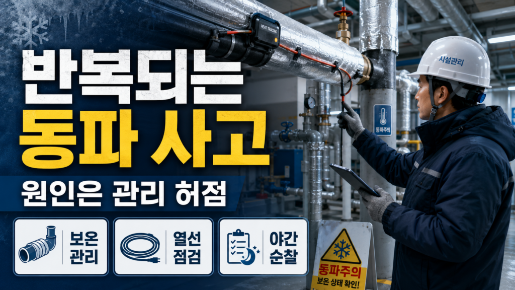 기계설비 동파 사고, 건물 동파 원인, 동파 예방 점검표: 반복되는 건물의 숨은 관리 허점 10 mechanical-freeze-accident-checklist