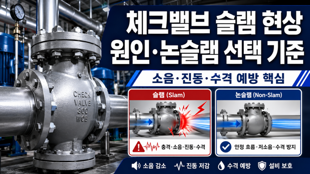 기계설비 체크밸브 슬램 현상 원인과 논슬램 체크밸브 선택 기준, 수격 현상까지 한 번에 10 기계설비 체크밸브 슬램 현상 원인과 논슬램 체크밸브 선택 기준 인포그래픽