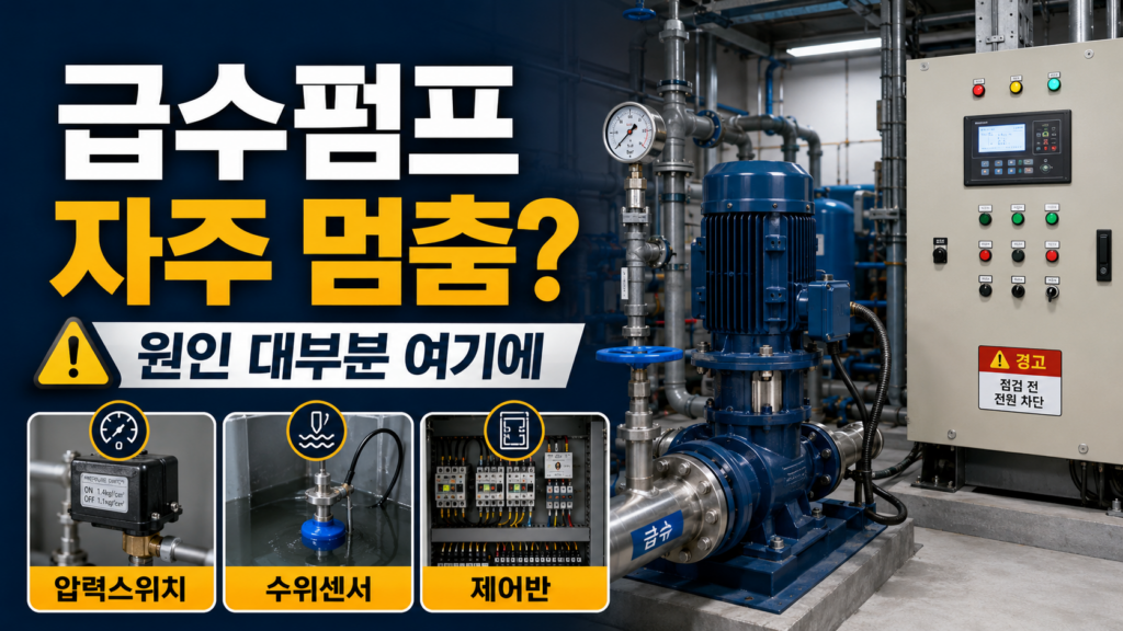 급수펌프 멈춤 원인, 압력스위치 고장·수위센서 오류부터 보세요 4 급수펌프 멈춤 원인과 압력스위치 고장 수위센서 오류 점검 안내 썸네일