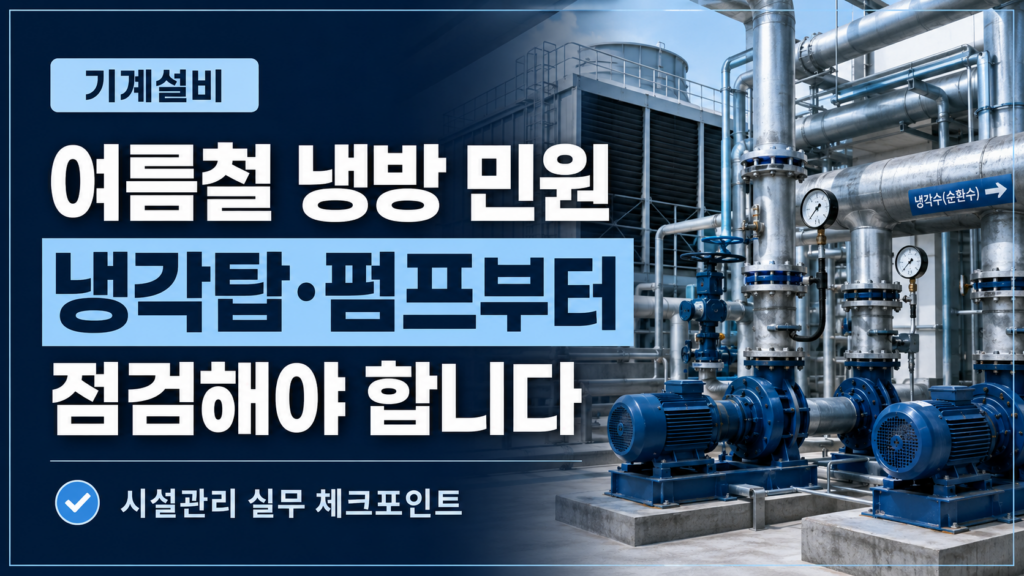 기계설비 여름철 냉방 민원, 냉각탑 점검·펌프 상태 점검 놓치면 반복됩니다 7 기계설비 여름철 냉방 민원 해결을 위한 냉각탑 점검과 펌프 상태 점검 이미지